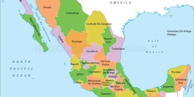 Politiske Mexico kort