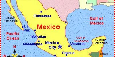 Et kort over Mexico