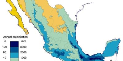Kort over Mexico regn