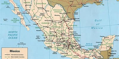 Kort over Mexico resort byer