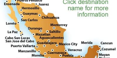 Resorts i Mexico kort