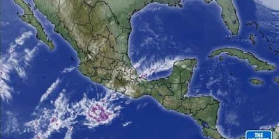 Satellit-vejret kort over Mexico