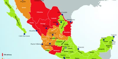 Mexico rejse rådgivende kort
