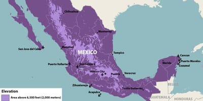 Kort over Mexico zika