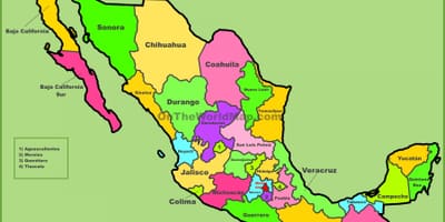 Statslige kort Mexico