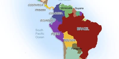 Kort Mexico og sydamerika